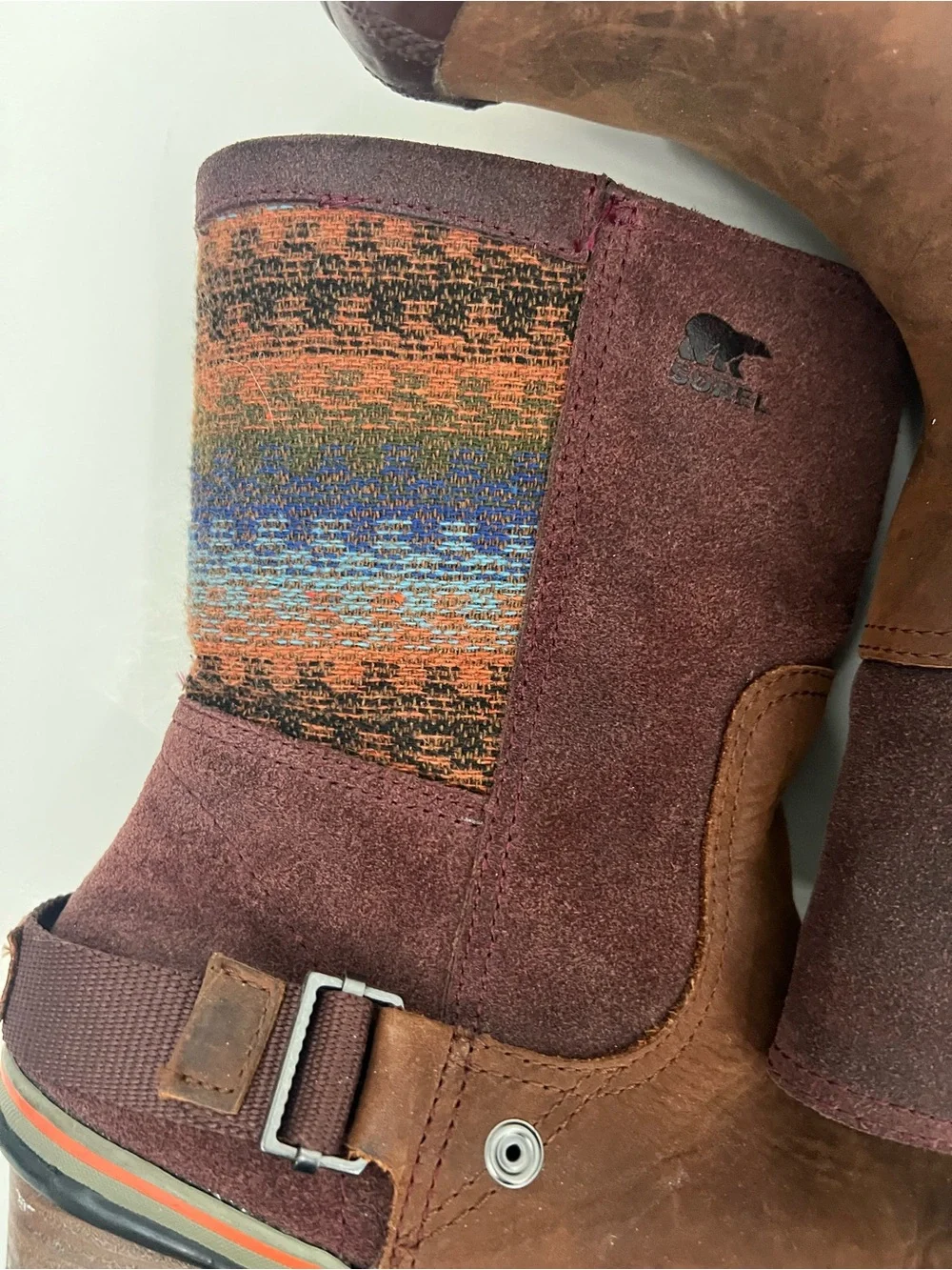 Sorel Slimshortie Madder Brown Bonfire Suede & Leather Boots
